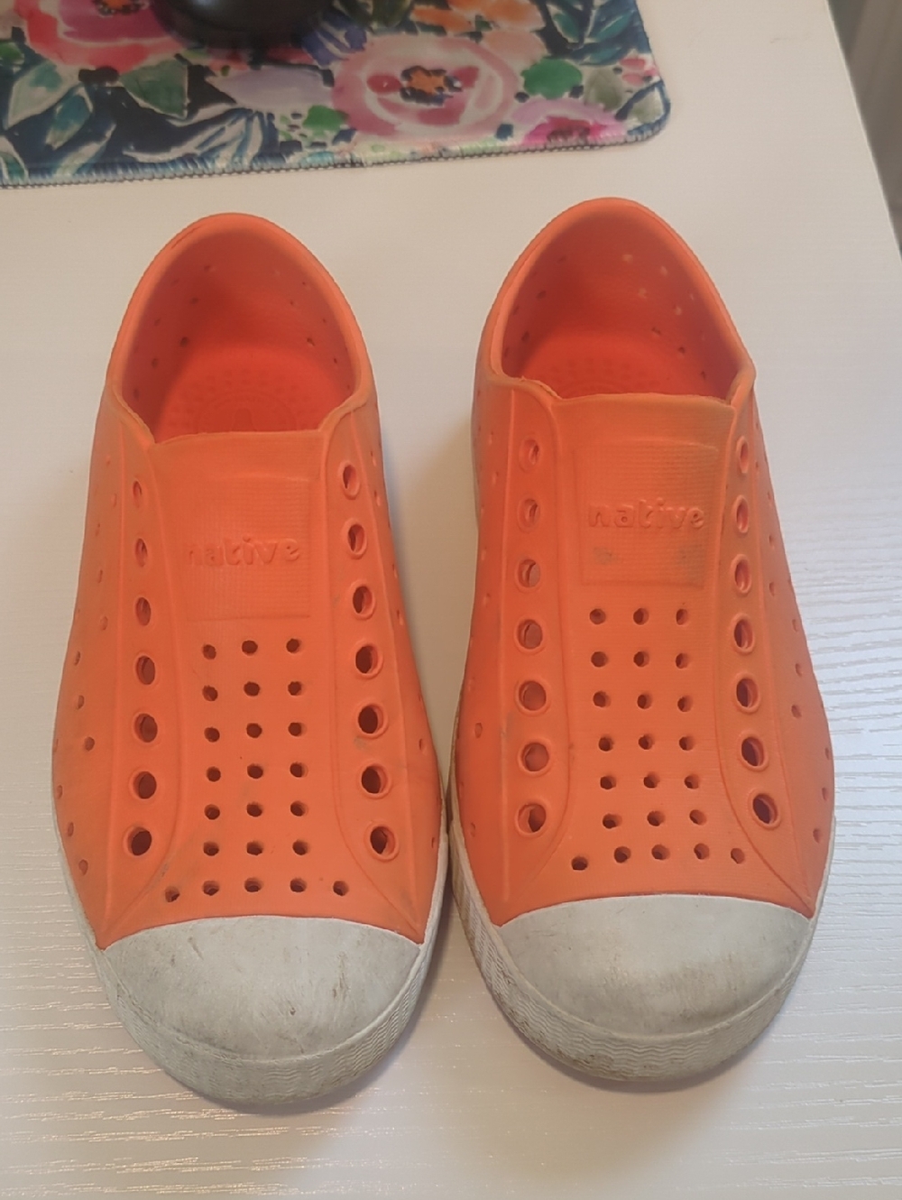 Native Kids Orange Rubber Slip-On Shoes
